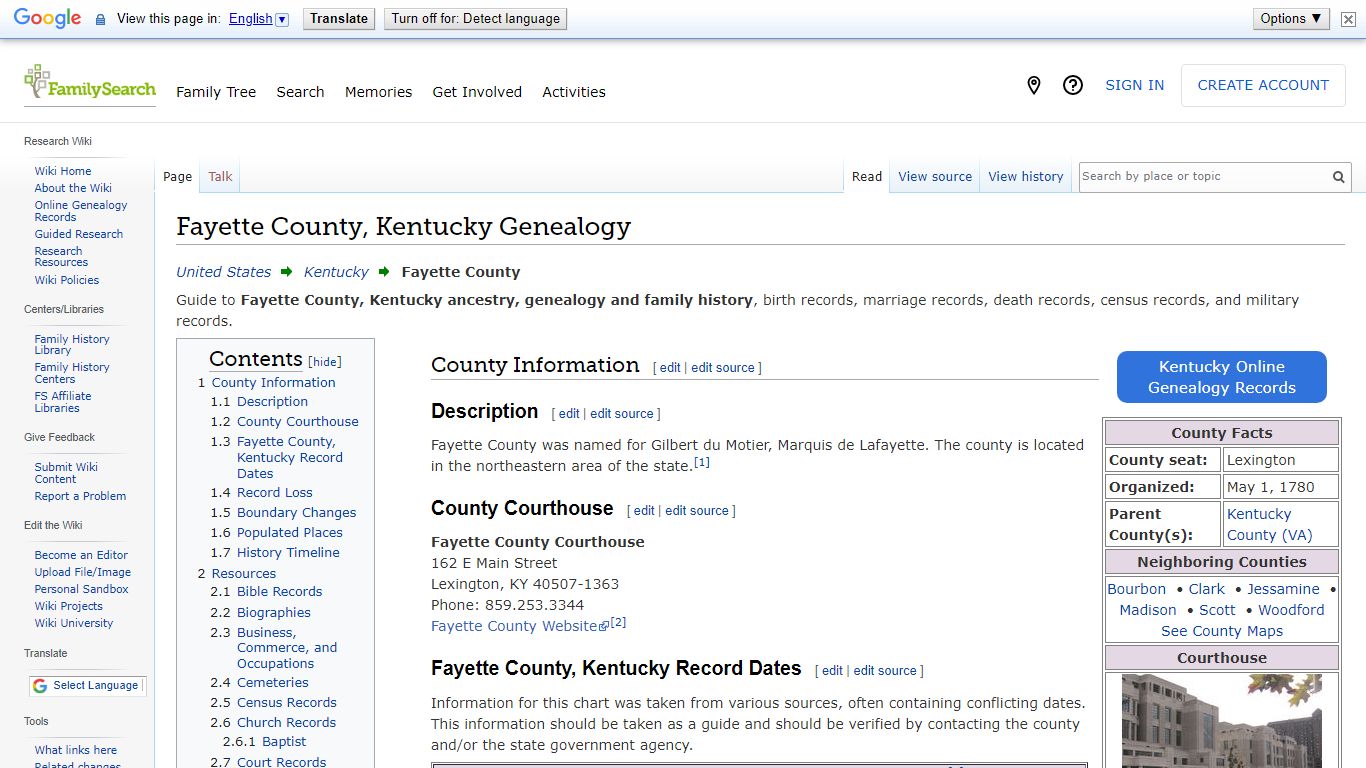 Fayette County, Kentucky Genealogy • FamilySearch
